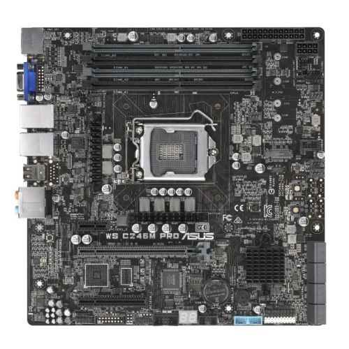 Asus WS C246M PRO Rack-Optimized Workstation, Intel C246, 1151, Micro ATX, VGA, HDMI, DP, Dual LAN, M.2