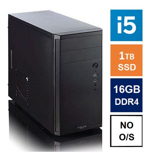 Spire MATX Tower PC, Vida Business Case, i5-12400, 16GB 3200MHz, 1TB SSD, Corsair 550W, No Optical, KB &amp; Mouse, No Operating System