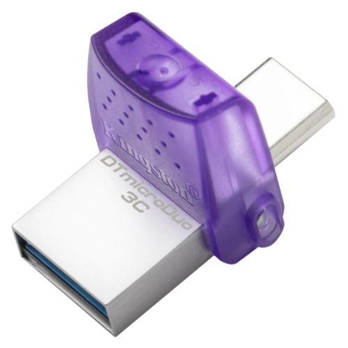 Kingston 64GB DataTraveler microDuo 3C USB-A &amp; USB-C 3.2 Gen1 Memory Pen, Rotating Cap, 200MB/s