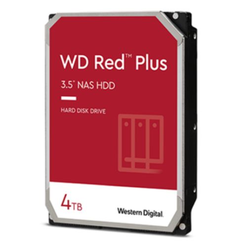 WD 3.5&quot;, 4TB, SATA3, Red Plus NAS Hard Drive, 5400RPM, 256MB Cache, OEM