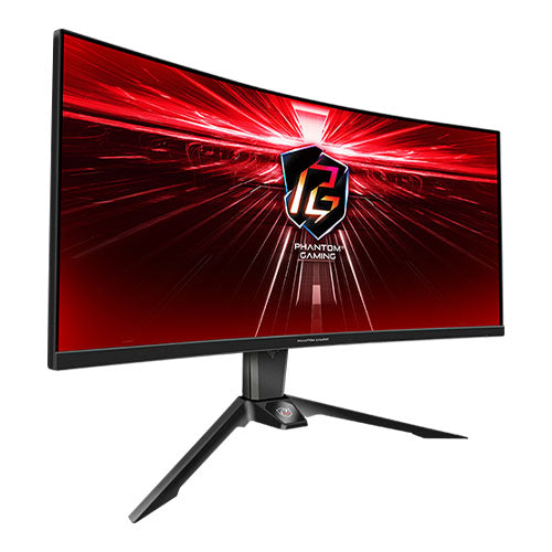 Asrock 34&quot; Phantom Gaming WQHD Curved Gaming Monitor (PG34WQ15R2B), 3440 x 1440, 1ms, 2 HDMI, DP, 165Hz, HDR 400, Wi-Fi Antenna, VESA