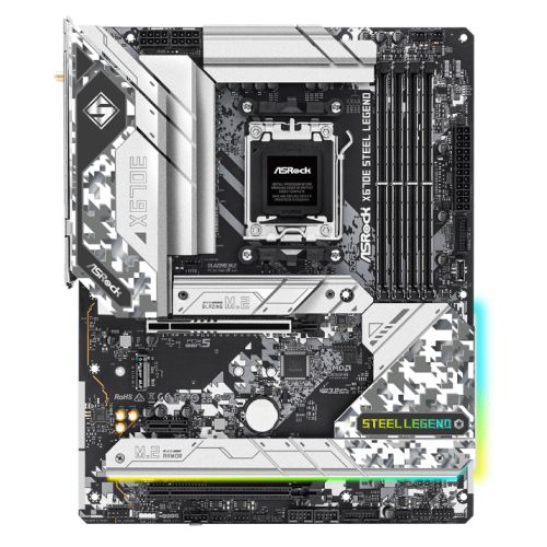 Asrock X670E STEEL LEGEND, AMD X670, AM5, ATX, 4 DDR5, HDMI, DP, Wi-Fi 6E, GB &amp; 2.5G LAN, PCIe5, RGB, 4x M.2