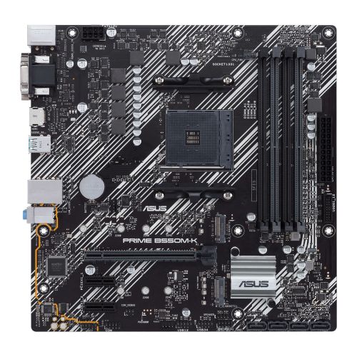 Asus PRIME B550M-K, AMD B550, AM4, Micro ATX, 4 DDR4, VGA, DVI, HDMI, PCIe4, M.2