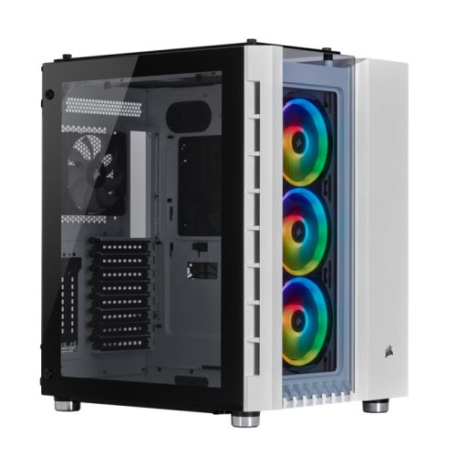 Corsair Crystal Series 680X RGB Gaming Case w/ Tempered Glass Window, E-ATX, Dual Chamber, 3 x LL120 RGB Fans, White