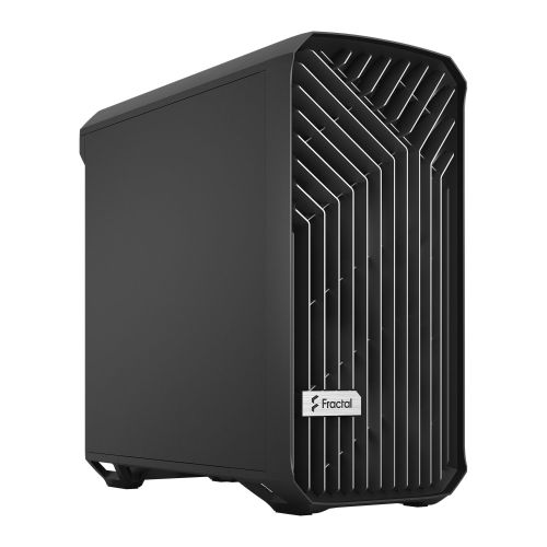 Fractal Design Torrent Compact (Black Solid) Gaming Case, E-ATX, 2 Fans, Fan Hub, Front Grille, USB-C