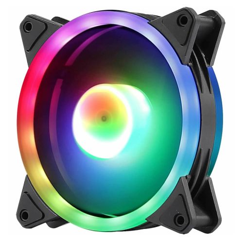 Jedel 12cm Halo Dual Ring RGB Case Fan, Fluid Dynamic, 1200 RPM