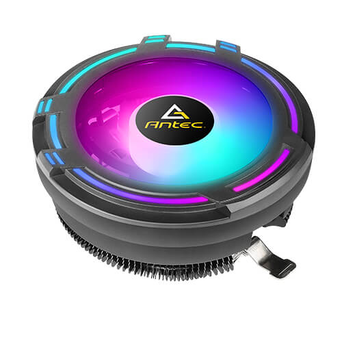 Antec T120 Chromatic Compact Heatsink &amp; Fan, Intel &amp; AMD Sockets, RGB Silent Fan, Black Aluminium Fins, 95W TDP