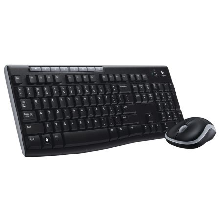 Logitech MK270 Wireless Keyboard and Mouse Desktop Kit, USB, Spill Resistant