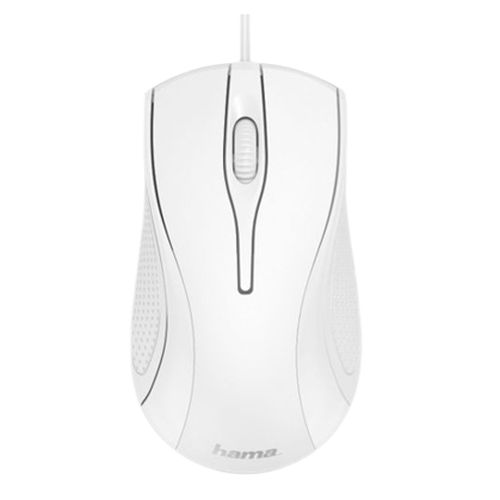 Hama MC-200 Wired Optical Mouse, 1000 DPI, USB, 3 Buttons, White