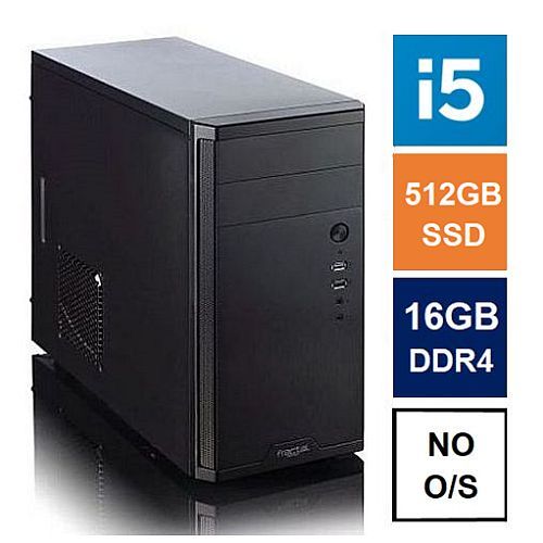 Spire MATX Tower PC, Fractal Core 1100 Case, i5-12400, 16GB 3200MHz, 512GB SSD, Bequiet 550W, No Optical, KB &amp; Mouse, No Operating System