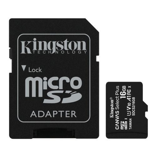 Kingston 32GB Canvas Select Plus Micro SD Card with SD Adapter, UHS-I Class 10, U1, A1 App Performance, 100MB/s