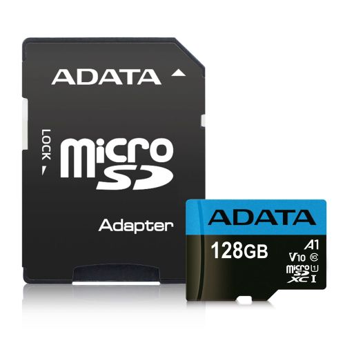 ADATA 128GB Premier Micro SDXC Card with SD Adapter, UHS-I Class 10 with A1 App Performance - Baztex Memory Cards