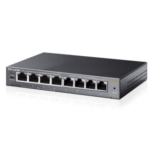 TP-LINK (TL-SG108PE) 8-Port Gigabit Easy Smart Switch with 4-Port PoE+, Steel Case