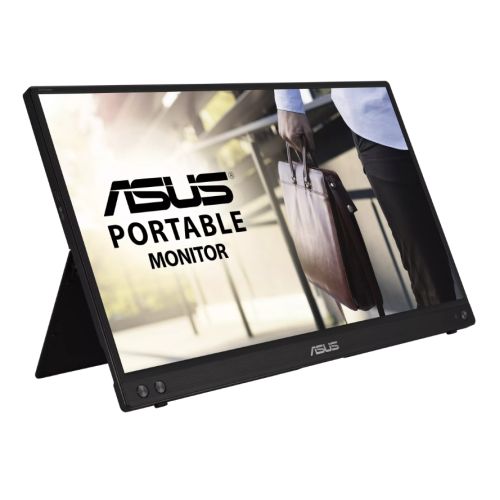 Asus 15.6&quot; Portable IPS Monitor (ZenScreen MB16ACV), 1920 x 1080, USB-C (USB-A adapter), USB-powered, Auto-rotatable, Antibacterial, Smart Stand &amp; Sleeve inc.