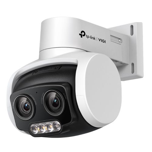 TP-LINK (VIGI C540V) VIGI 4MP Outdoor Full-Colour Dual-Lens Varifocal Pan Tilt Network Camera, PoE, 3x Zoom, Human &amp; Vehicle Classification, H.265+