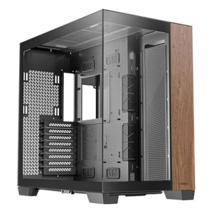 Antec C8 Wood Gaming Case w/ Glass Side & Front, E-ATX, Dual Chamber, Mesh Panels, USB-C, Black/Wood