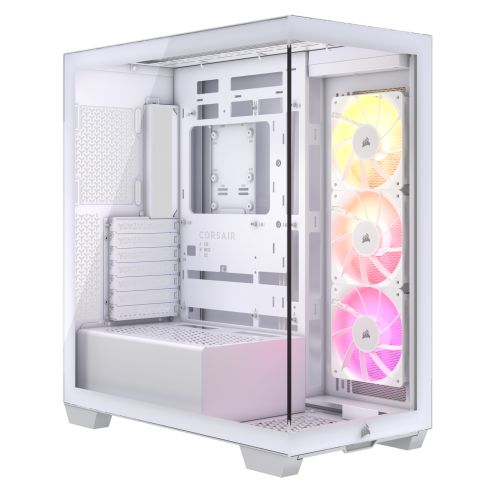 Corsair 3500X ARGB Gaming Case w/ Glass Side & Front, E-ATX, 3x ARGB Fans, USB-C, Asus BTF Compatible, White