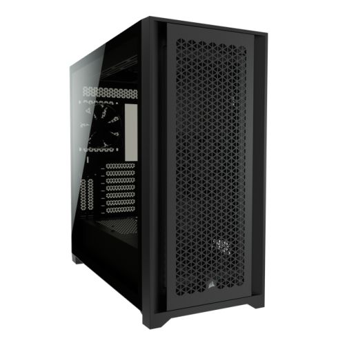 Corsair 5000D Airflow Gaming Case w/ Glass Window, E-ATX, 2 x AirGuide Fans, High-Airflow Front Panel, USB-C, Black