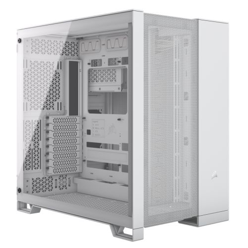 Corsair 6500D Airflow Dual Chamber Gaming Case w/ Glass Window, ATX, Fully Mesh Panelling, USB-C, Asus BTF Compatible, White