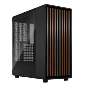 Fractal Design North Charcoal Black (TG Dark) Case w/ Dark Tint Glass Window, ATX, 2 Fans, USB-C, Walnut Front