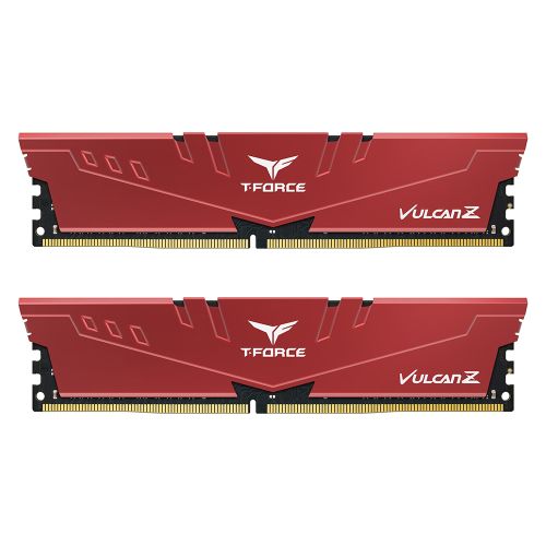 Team T-Force Vulcan Z 32GB Kit (2 x 16GB), DDR4, 3200MHz (PC4-25600), CL16, XMP 2.0, DIMM Memory, Red