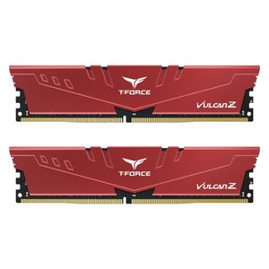 Team T-Force Vulcan Z 32GB Kit (2 x 16GB), DDR4, 3600MHz (PC4-28800), CL18, XMP 2.0, DIMM Memory, Red