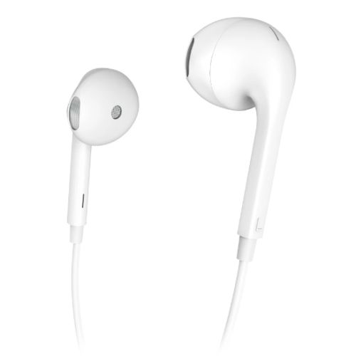 Hama Glow Apple/Lightning Earset with Microphone, Answer Button, Volume Control, White