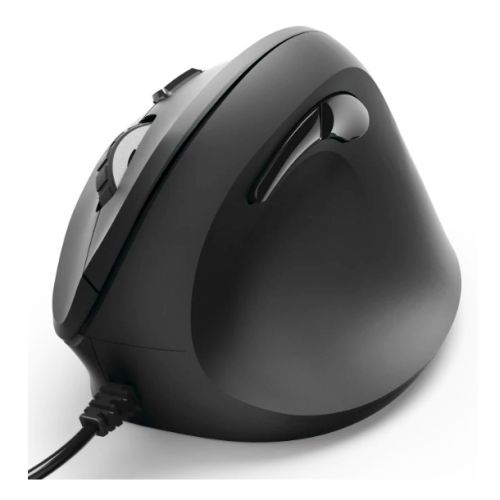 Hama Vertical Ergonomic EMC-500 Wired Optical Mouse, 6 Buttons, Browser Buttons, 1000-1800 DPI, Black *Right Handed version*