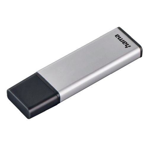 Hama Classic 256GB USB 3.0 Memory Pen, Aluminium, Cap, Keyring, 90MB/s, Black/Silver