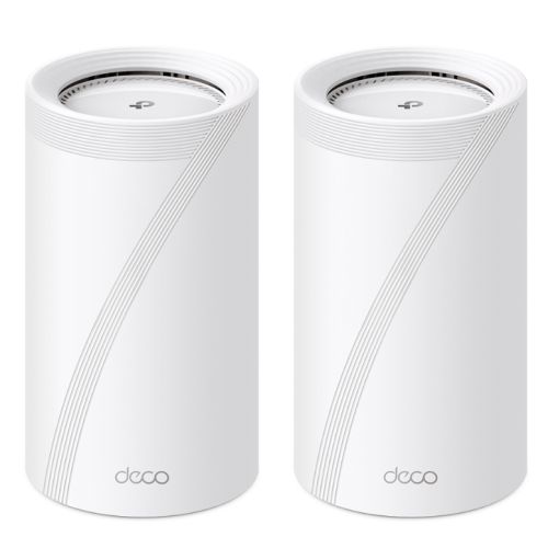 TP-LINK (DECO BE85) BE19000 Tri-Band Whole Home Mesh Wi-Fi 7 System, 2 Pack, 12-Stream, 2x 10G Ports, Multi-Link Operation, Voice Control