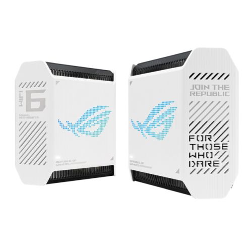 Asus (GT6 1-Pack White) ROG Rapture AX10000 Tri-Band Gaming Mesh Wi-Fi 6 System, 2.5G LAN, AiMesh, RangeBoost Plus, AiProtection Pro, RGB