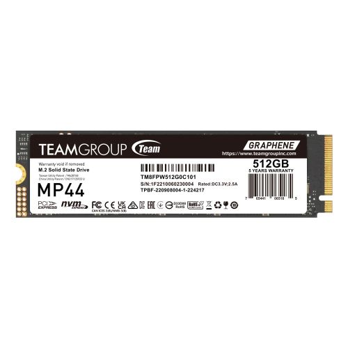 Team 512GB MP44 M.2 NVMe Gen4 SSD, M.2 2280, PCIe4, R/W 7300/4500 MB/s, Heat Dissipating Graphene Label