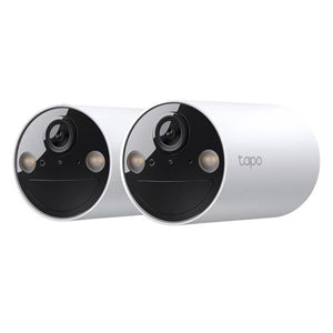 TP-LINK (TAPO C410) Smart Wire-Free 2K Indoor/Outdoor Security Cameras (2-Pack), 6400mAh Battery, Colour Night Vision, AI Detection, Alarms, 2-Way Audio, No Hub Required