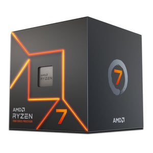 AMD Ryzen 7 7700 CPU w/ Wraith Prism RGB Cooler, AM5, 3.8GHz (5.3 Turbo), 8-Core, 65W, 40MB Cache, 5nm, 7th Gen, Radeon Graphics - Baztex Processors