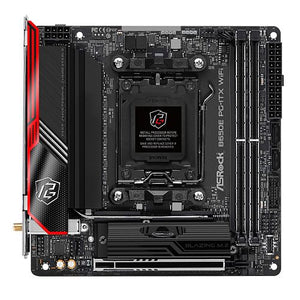 Asrock B650E PG-ITX WIFI, AMD B650, AM5, Mini ITX, 2 DDR5, HDMI, eDP, Wi-Fi 6E, 2.5G LAN, PCIe5, 2x M.2 - Baztex Motherboards