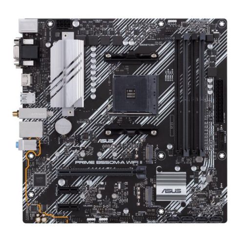 Asus PRIME B550M-A WIFI II, AMD B550, AM4, Micro ATX, 4 DDR4, VGA, DVI, HDMI, Wi-Fi, PCIe4, 2x M.2 - Baztex Motherboards