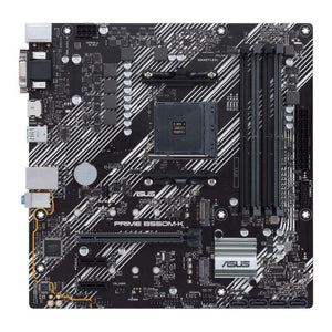 Asus PRIME B550M-K, AMD B550, AM4, Micro ATX, 4 DDR4, VGA, DVI, HDMI, PCIe4, M.2 - Baztex Motherboards