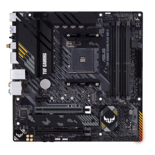 Asus TUF GAMING B550M-PLUS WIFI II, AMD B550, AM4, Micro ATX, 4 DDR4, HDMI, DP, AX Wi-Fi, 2.5GB LAN, PCIe4, RGB, 2x M.2 - Baztex Motherboards