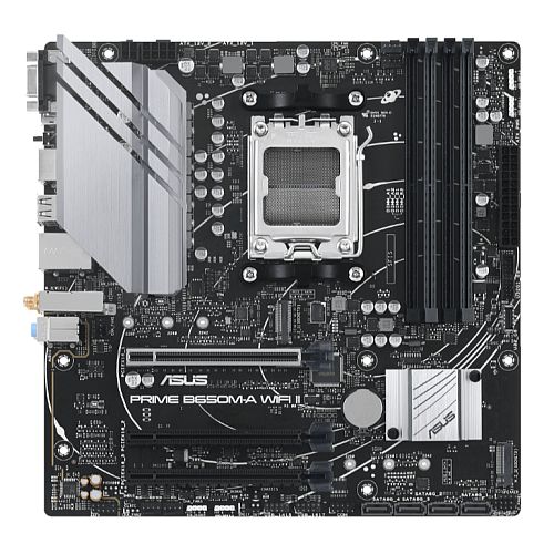 Asus PRIME B650M-A WIFI II, AMD B650, AM5, Micro ATX, 4 DDR5, VGA, HDMI, DP, Wi-Fi 6, 2.5G LAN, PCIe4, 2x M.2 - Baztex Motherboards