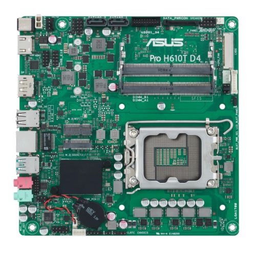 Asus PRO H610T D4-CSM - Corporate Stable Model, Intel H610, 1700, Thin Mini ITX, 2 DDR4 SO-DIMM, HDMI, DP, LVDS, 19v DC in, 1x M.2 - Baztex Motherboards