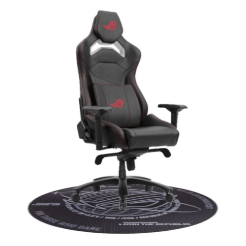Asus ROG Chariot Core Gaming Chair, Steel Frame, PU Leather, Memory-Foam Lumbar, 4D Armrests, 145° Recline *FREE ROG Cosmic Polyester Floor Mat*