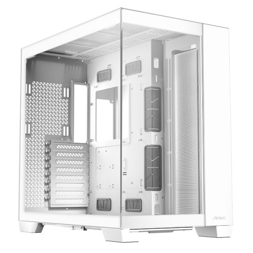 Antec C8 Gaming Case w/ Glass Side & Front, E-ATX, Dual Chamber, Mesh Panels, USB-C, White