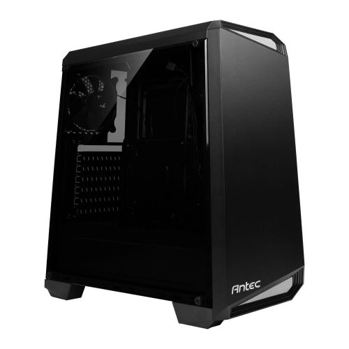 Antec NX100 ATX Gaming Case w/ Window, No PSU, 12cm Rear Fan, Black/Grey Highlights - Baztex Cases