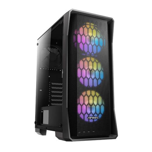 Antec NX360 Gaming Case w/ Glass Window, ATX, 4 Fans (3 Front ARGB), LED Control Button, Mesh Front - Baztex Cases