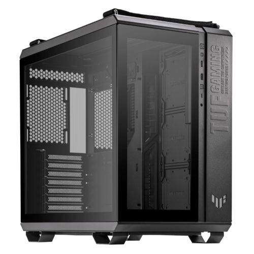 Asus TUF Gaming GT502 Case w/ Front & Side Glass Window, ATX, Dual Chamber, Modular Design, LED Control Button, USB-C, Carry Handles, Black - Baztex Cases