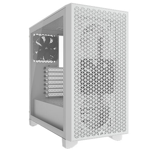 Corsair 3000D Airflow Gaming Case w/ Glass Window, ATX, 2x SP120 Fans, GPU Cooling, 4-Slot GPU Support, High-Airflow Front, White - Baztex Cases