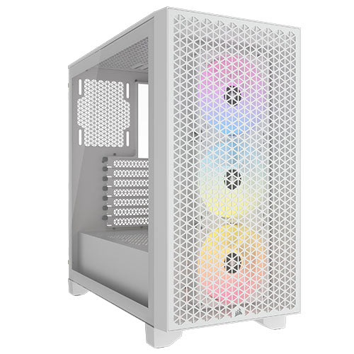 Corsair 3000D RGB Airflow Gaming Case w/ Glass Window, ATX, 3x AR120 RGB Fans, GPU Cooling, 3-Slot GPU Support, High-Airflow Front, White - Baztex Cases