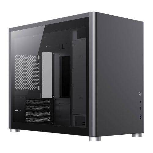 GameMax Spark Black Gaming Cube Case w/ 2x Tempered Glass Windows, Micro ATX, Vertical Airflow, No Fans inc., USB-C, 400mm GPU Support - Baztex Cases