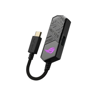 Asus ROG Clavis AI Noise-Cancelling Mic Adapter, USB-C to 3.5mm, Eliminates Background Noise, RGB Lighting - Baztex Audio