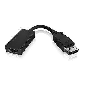 Icy Box DisplayPort 1.2 Male to HDMI Female Converter Cable, 16.5cm, Black